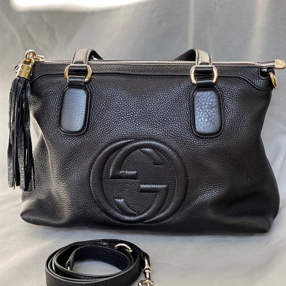 š¤ Authentic Gucci Soho Chain Double G Tassel Leather Shoulder Bag - Picture 3 of 9